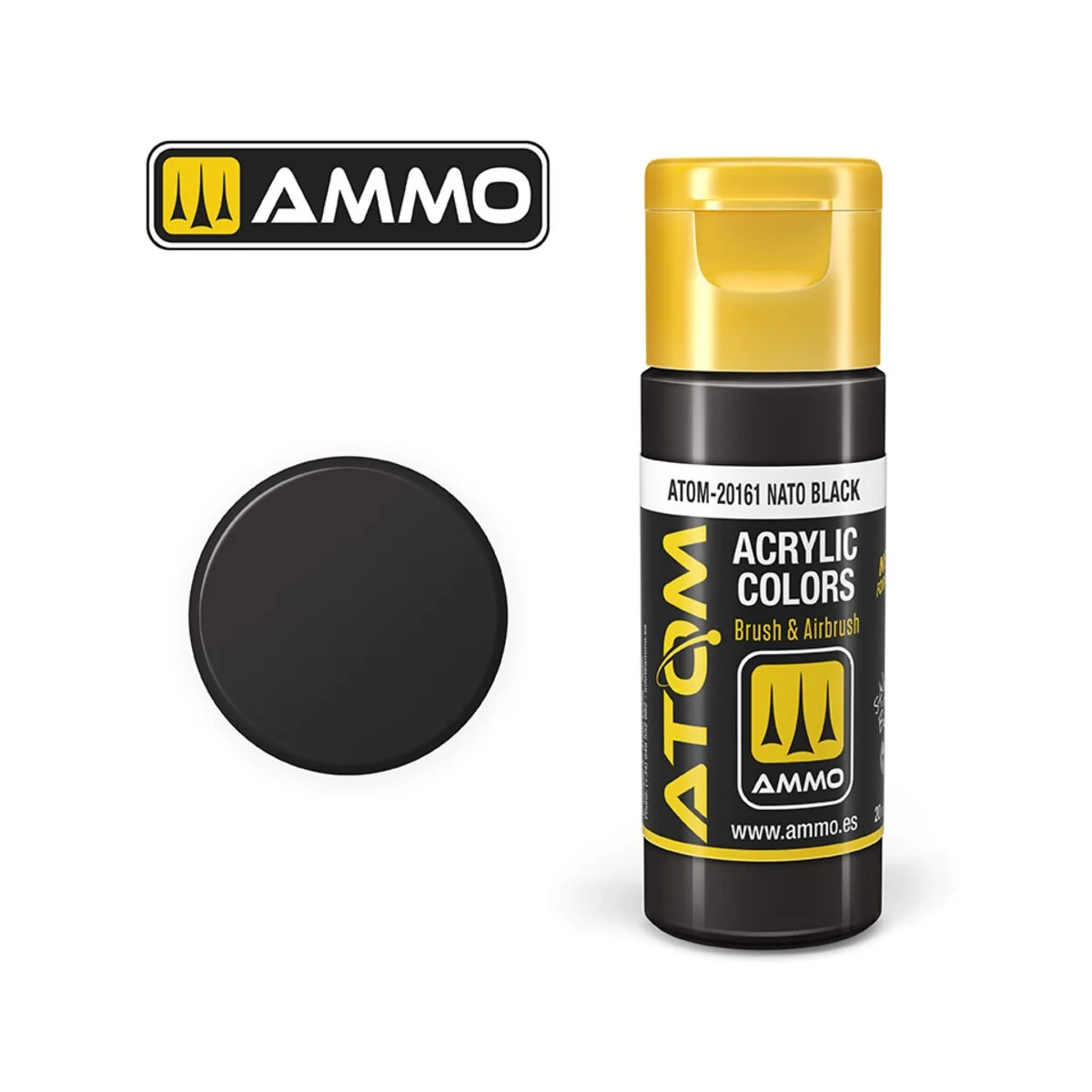 ATOM COLOR Nato Black - AMMO by MIG Jimenez ATOM-20161