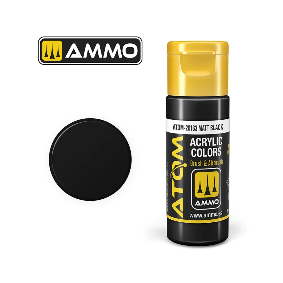 ATOM COLOR Matt Black - AMMO by MIG Jimenez ATOM-20163