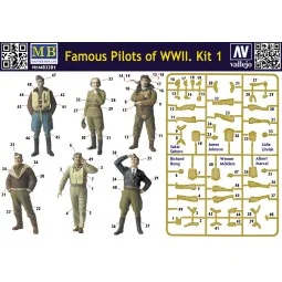 Famous WWII pilots set, 1/32 - Master Box Ltd. 3201 2