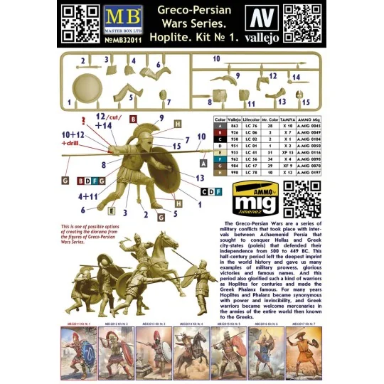Greco-Persian Wars Series. Hoplite. Kit 1, 1/32 - Master Box Ltd. 3...