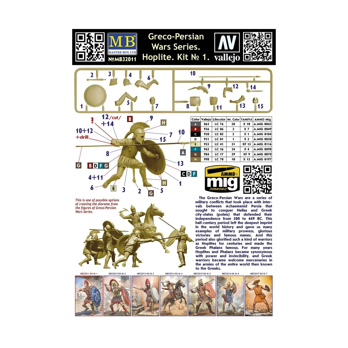 Greco-Persian Wars Series. Hoplite. Kit 1, 1/32 - Master Box Ltd. 3...