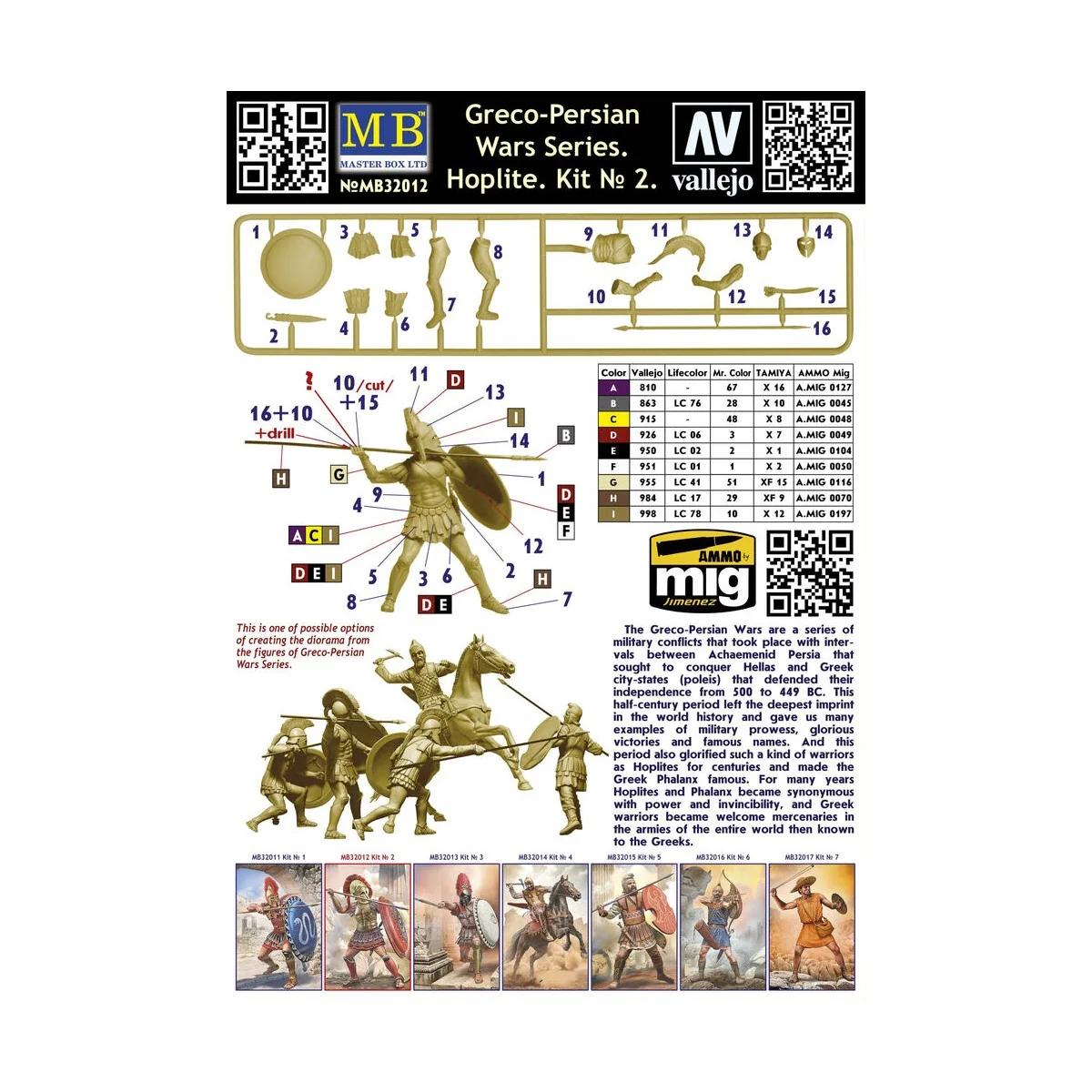 Greco-Persian Wars Series. Hoplite. Kit 2, 1/32 - Master Box Ltd. 3...