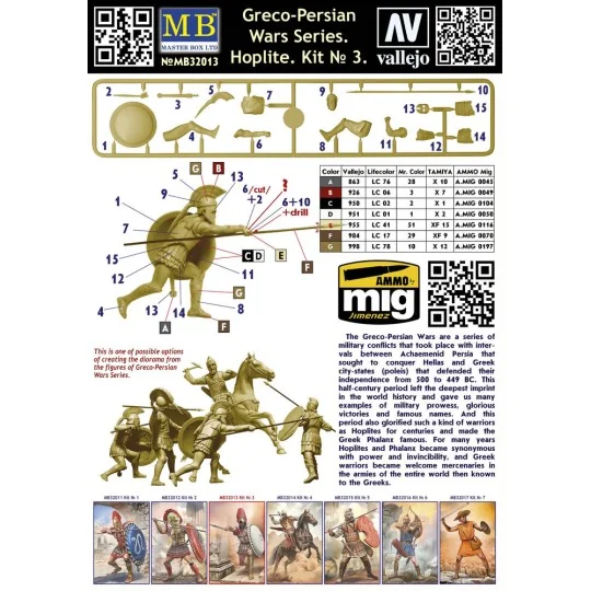 Greco-Persian Wars Series. Hoplite. Kit 3, 1/32 - Master Box Ltd. 3...