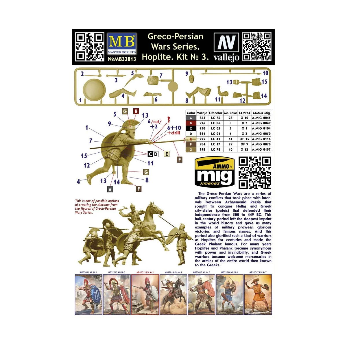 Greco-Persian Wars Series. Hoplite. Kit 3, 1/32 - Master Box Ltd. 3...