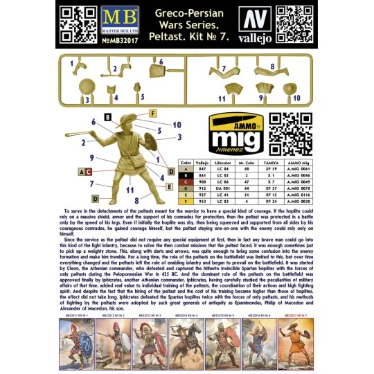 Peltast Greco-Persian Wars Series. Kit 7, 1/32 - Master Box Ltd. 32017