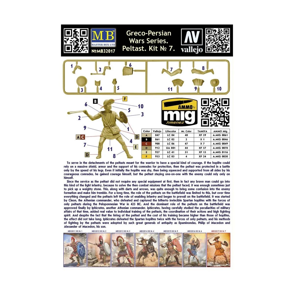 Peltast Greco-Persian Wars Series. Kit 7, 1/32 - Master Box Ltd. 32017