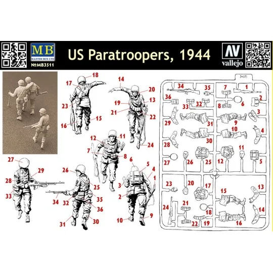 U.S. Paratroopers 1944, 1/35 - Master Box Ltd. 3511