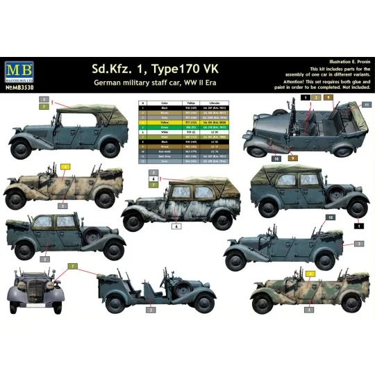 Sd.Kfz.1 Type 170 VK, German staff car, 1/35 - Master Box Ltd. 3530