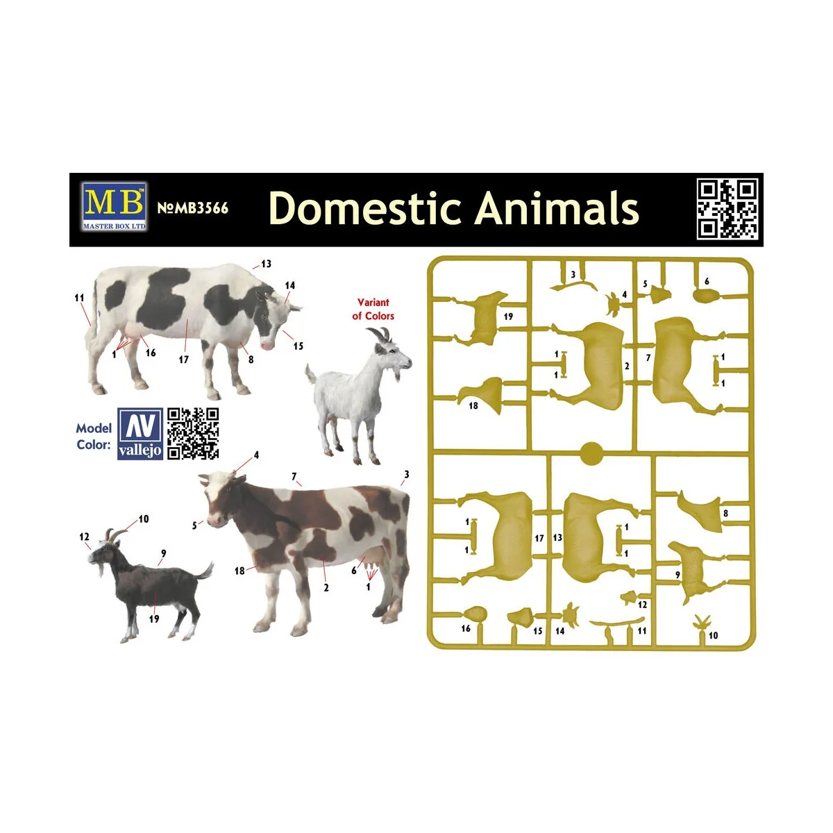 Domestic animals, 1/35 - Master Box Ltd. 3566
