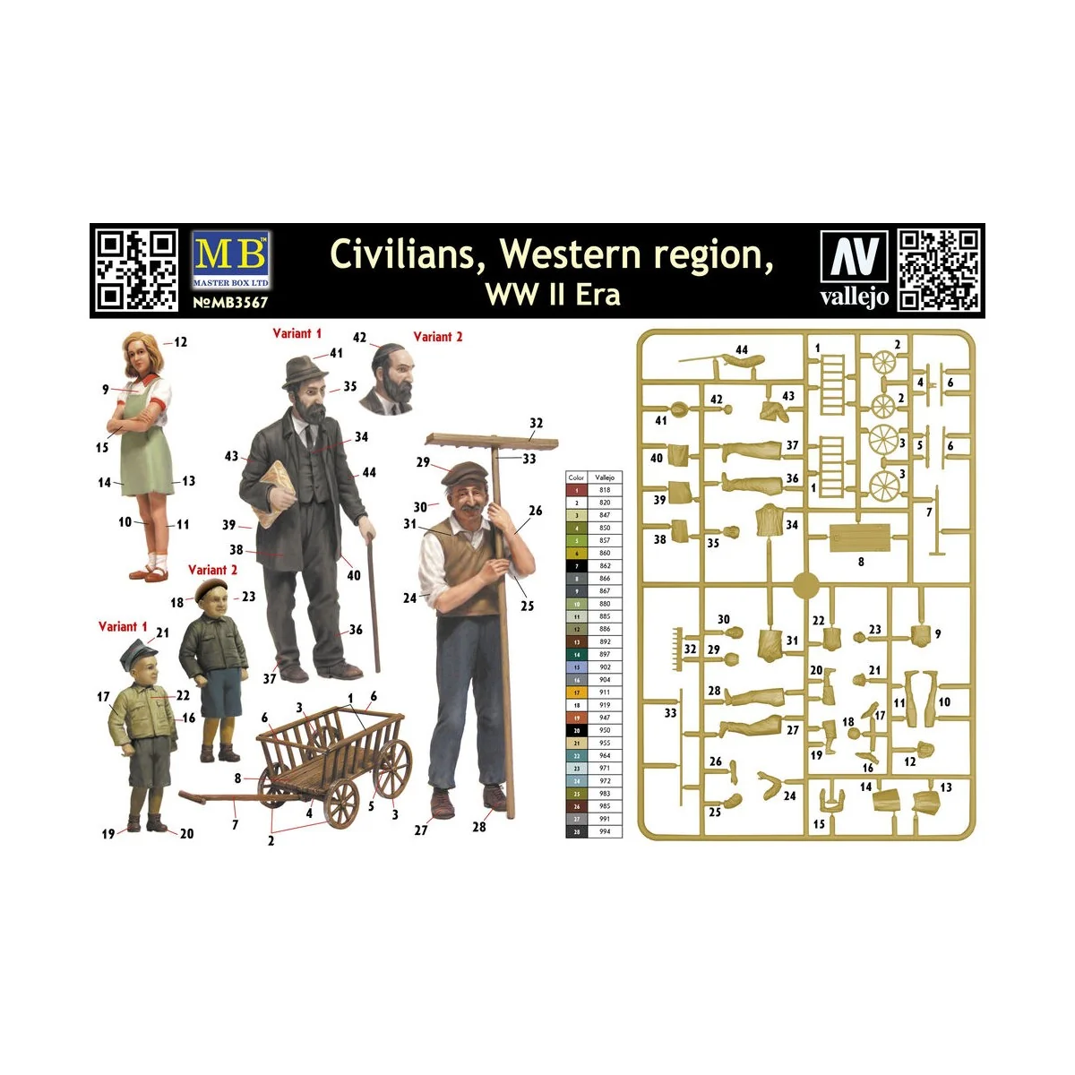 Civilians, Western region, WWII era, 1/35 - Master Box Ltd. 3567