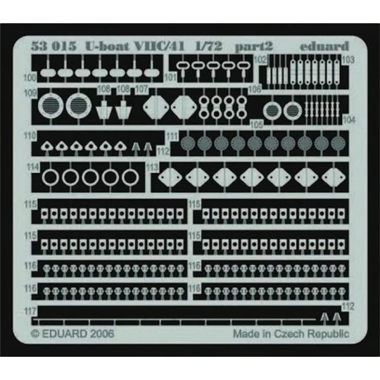 U-boat VIIC/41 für Revell Bausatz, 1/72 - Eduard Accessories 53015 U-boat VIIC/41 für Revell Bausatz, 1/72 - Eduard Accessories 53015