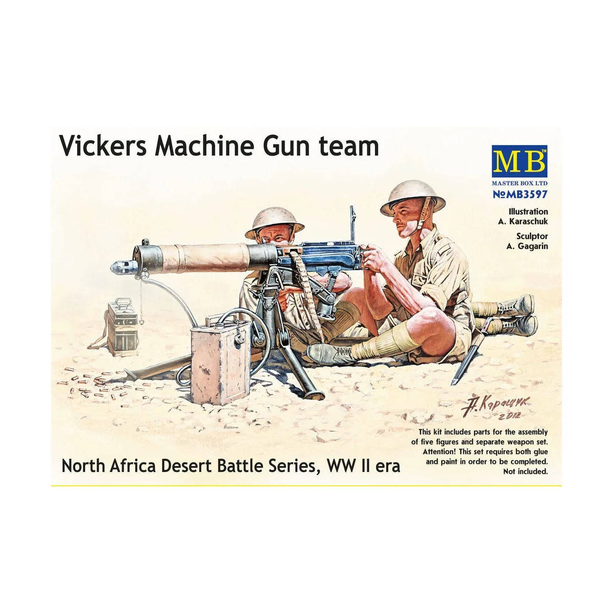 Vickers machine-gun crew, Desert battle, 1/35 - Master Box Ltd. 3597