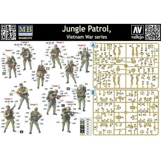 Jungle patrol, Vietnam War series, 1/35 - Master Box Ltd. 3595