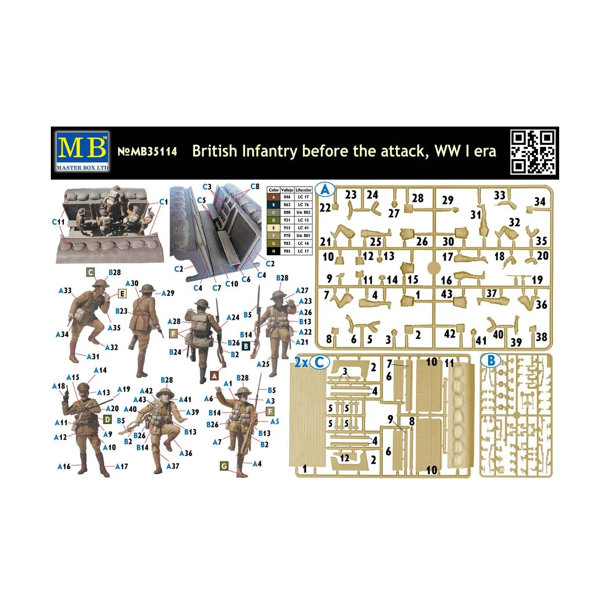 British infantry before attack, WWI era, 1/35 - Master Box Ltd. 35114