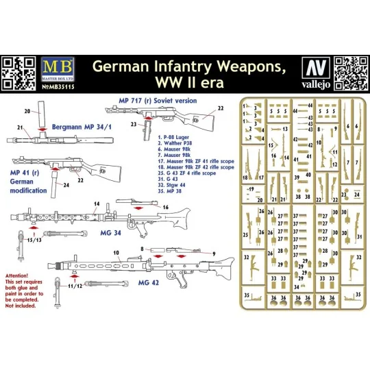 German infantry weapons, WWII, 1/35 - Master Box Ltd. 35115