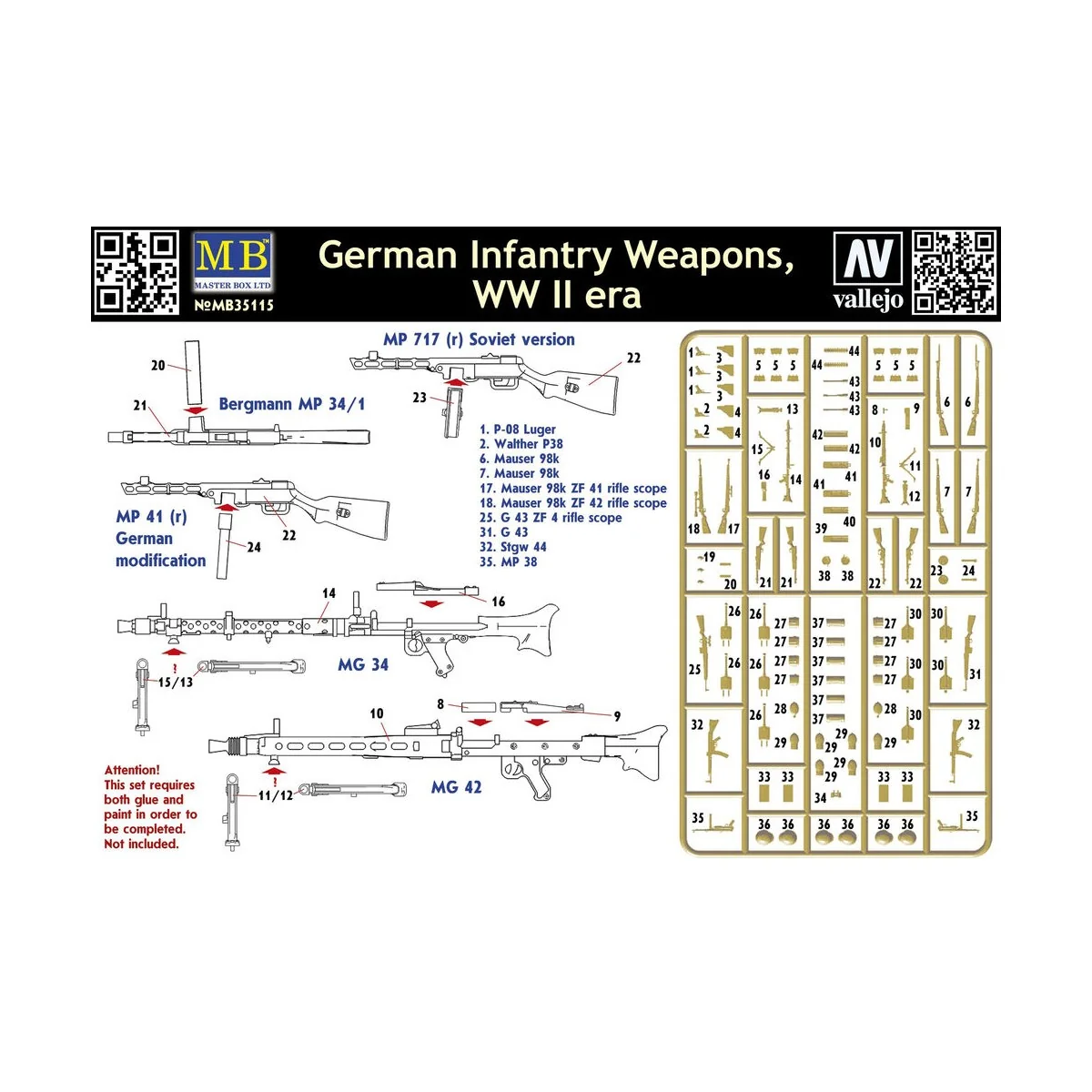 German infantry weapons, WWII, 1/35 - Master Box Ltd. 35115