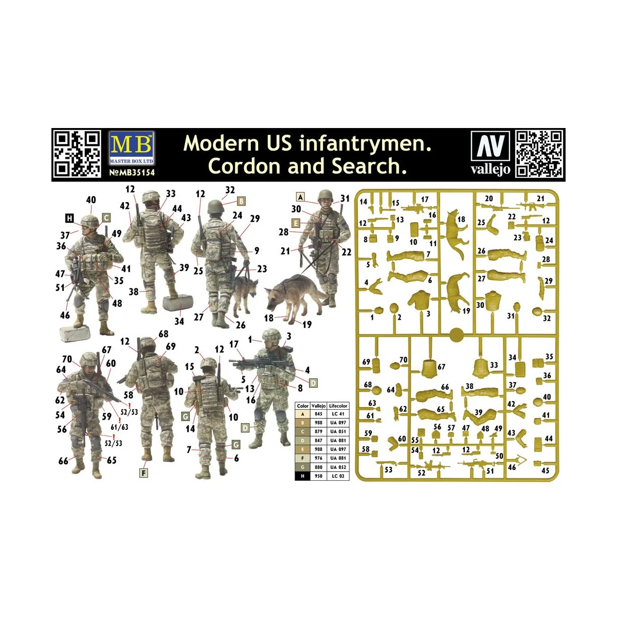 Modern U.S.infantrymen. Cordon and Searc, 1/35 - Master Box Ltd. 35154