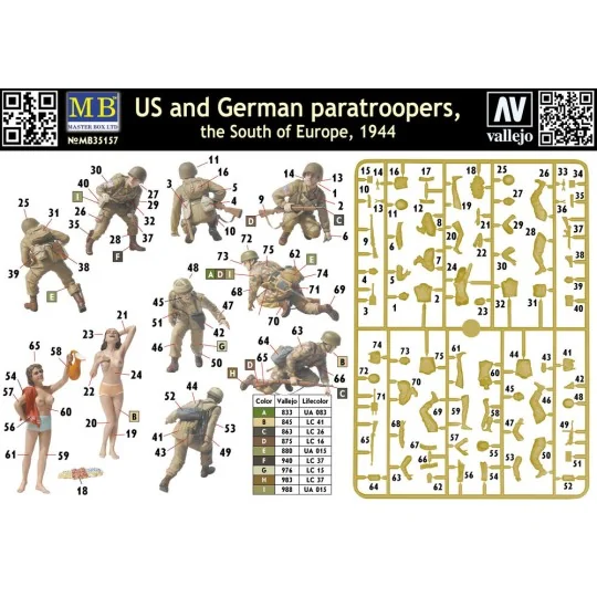 U.S. and German paratroopers, South of Eu, 1/35 - Master Box Ltd. 3...