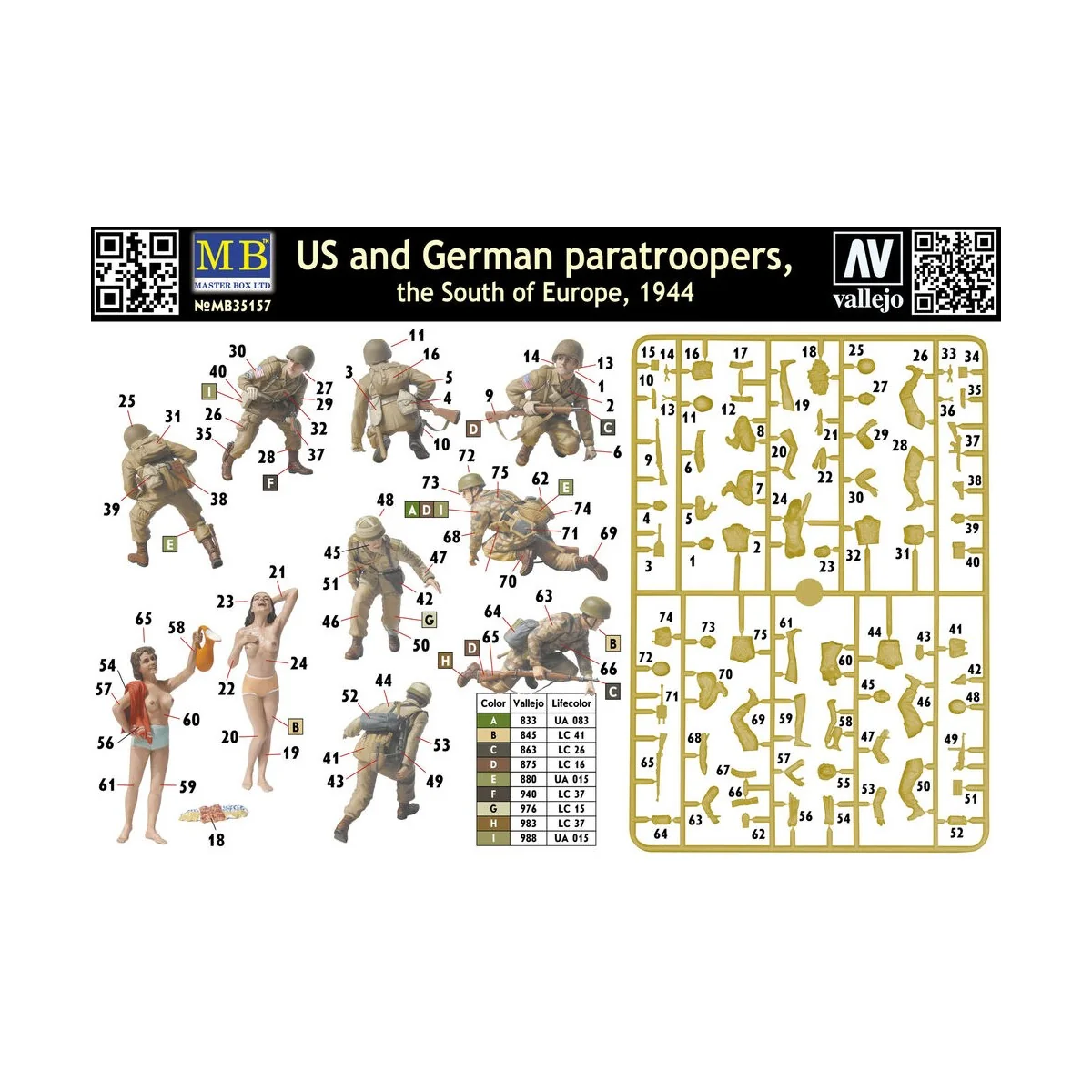 U.S. and German paratroopers, South of Eu, 1/35 - Master Box Ltd. 3...