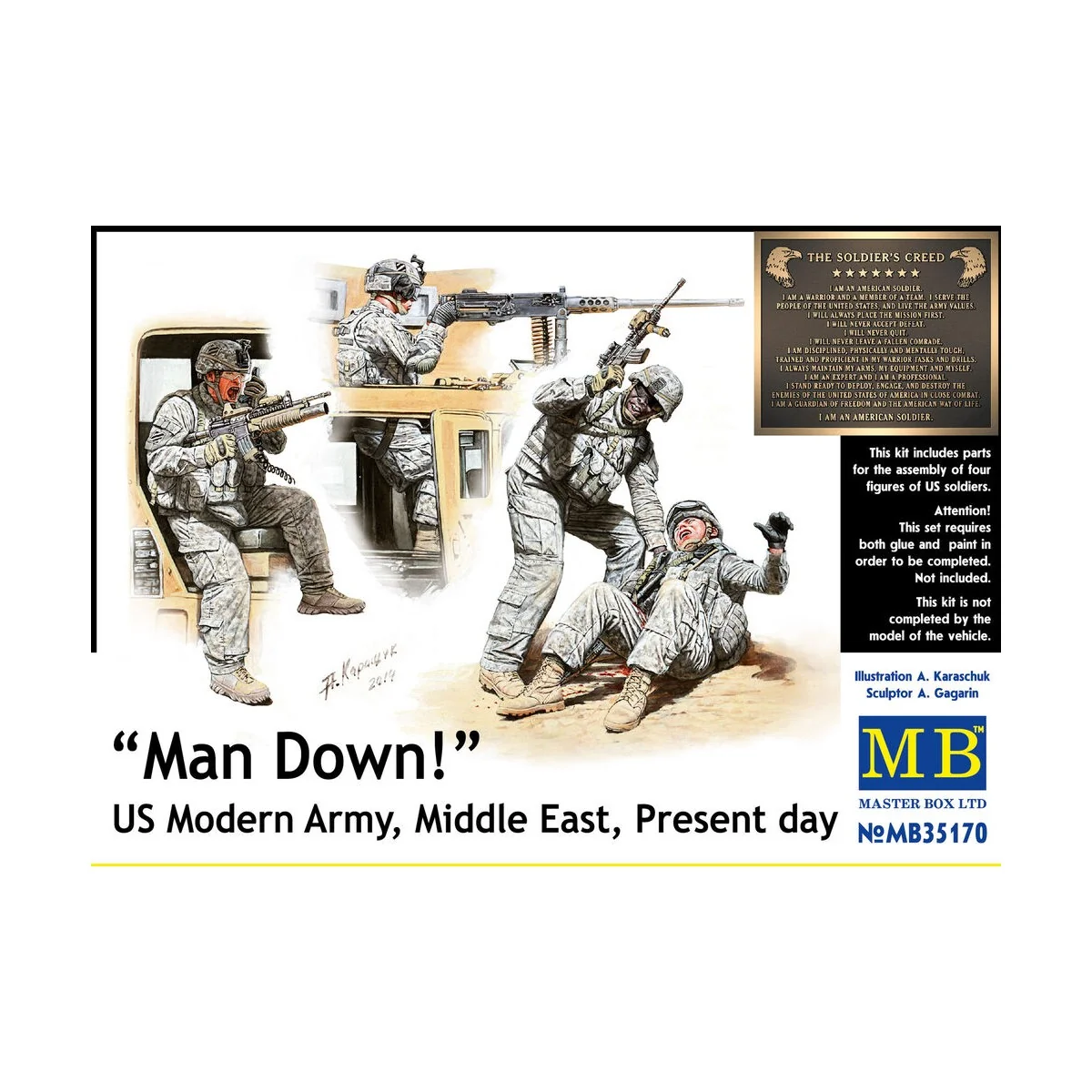 Man Down! U.S. Modern Army, Middle east, 1/35 - Master Box Ltd. 35170