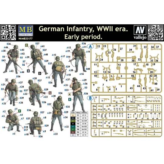 German infantry, WWII era. Early period, 1/35 - Master Box Ltd. 35177