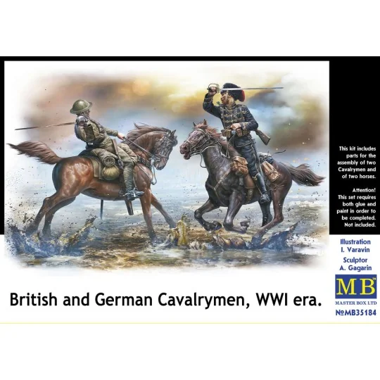 British and German cavalrymen, WWI era, 1/35 - Master Box Ltd. 35184