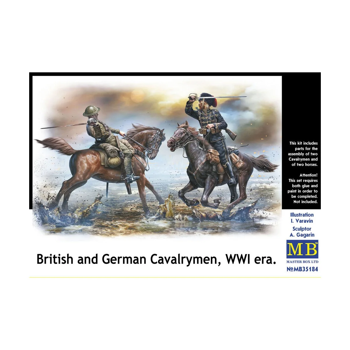 British and German cavalrymen, WWI era, 1/35 - Master Box Ltd. 35184