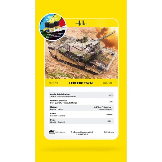 STARTER KIT Leclerc T5/T6, 1/35 - Heller 57142 STARTER KIT Leclerc T5/T6, 1/35 - Heller 57142