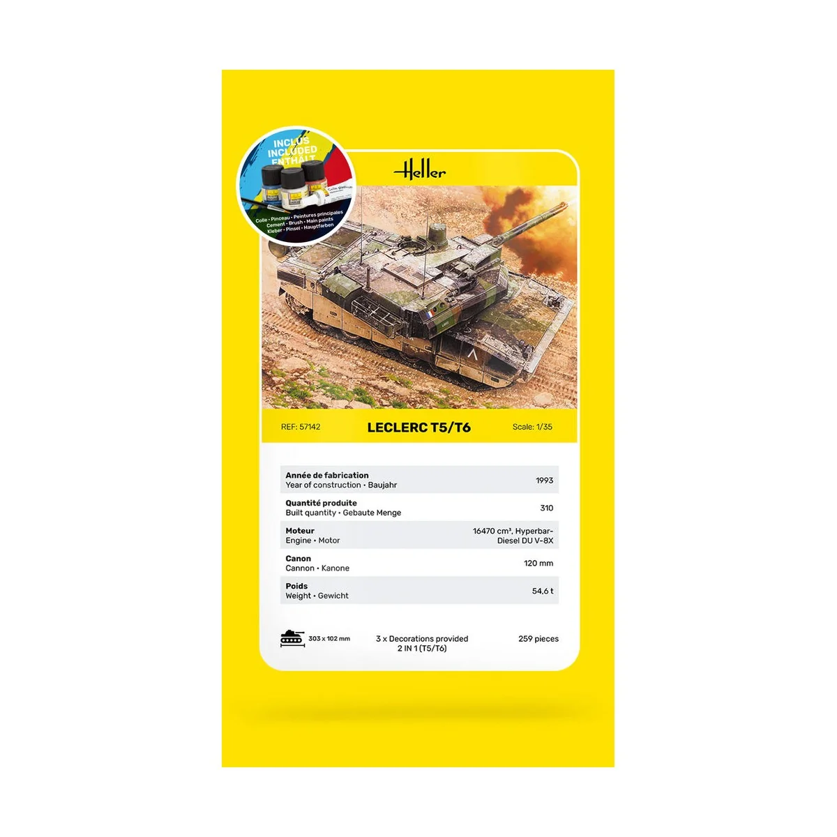 STARTER KIT Leclerc T5/T6 - Heller 57142