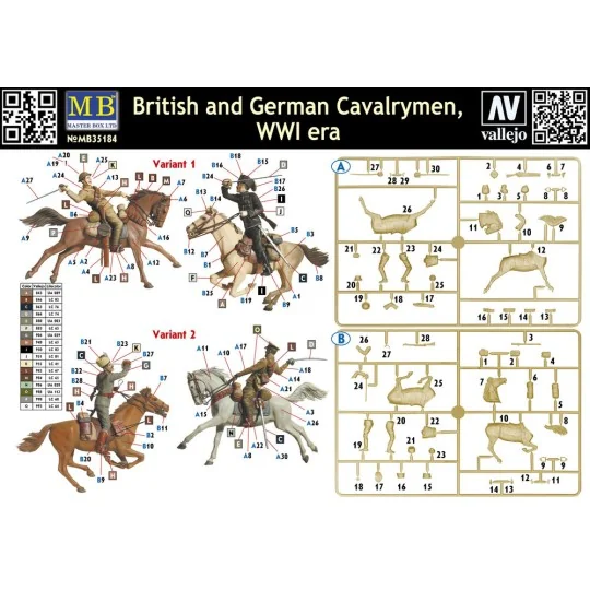 British and German cavalrymen, WWI era, 1/35 - Master Box Ltd. 35184