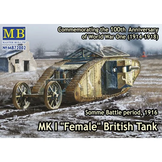 Mk I"Female"British tank, Somme battle 1916, 1/72 - Master Box Ltd....