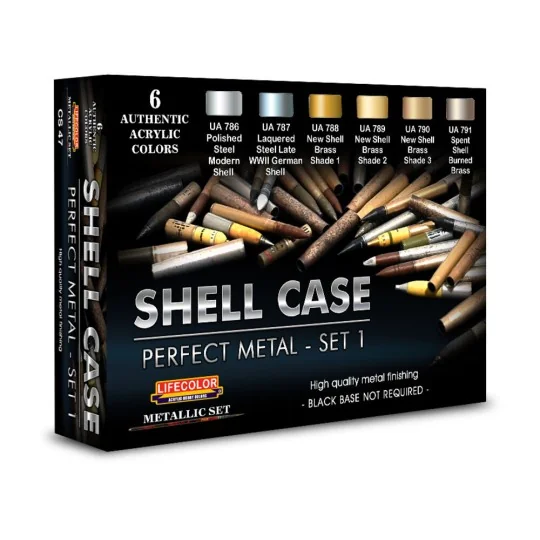 Shell Case – Perfect Metals Set 1 6 x 22 ml - Lifecolor CS47