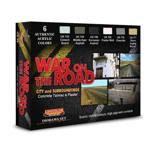 War On The Road – Concrete Tarmac & Plaster 6 x 22 ml - Lifecolor CS49