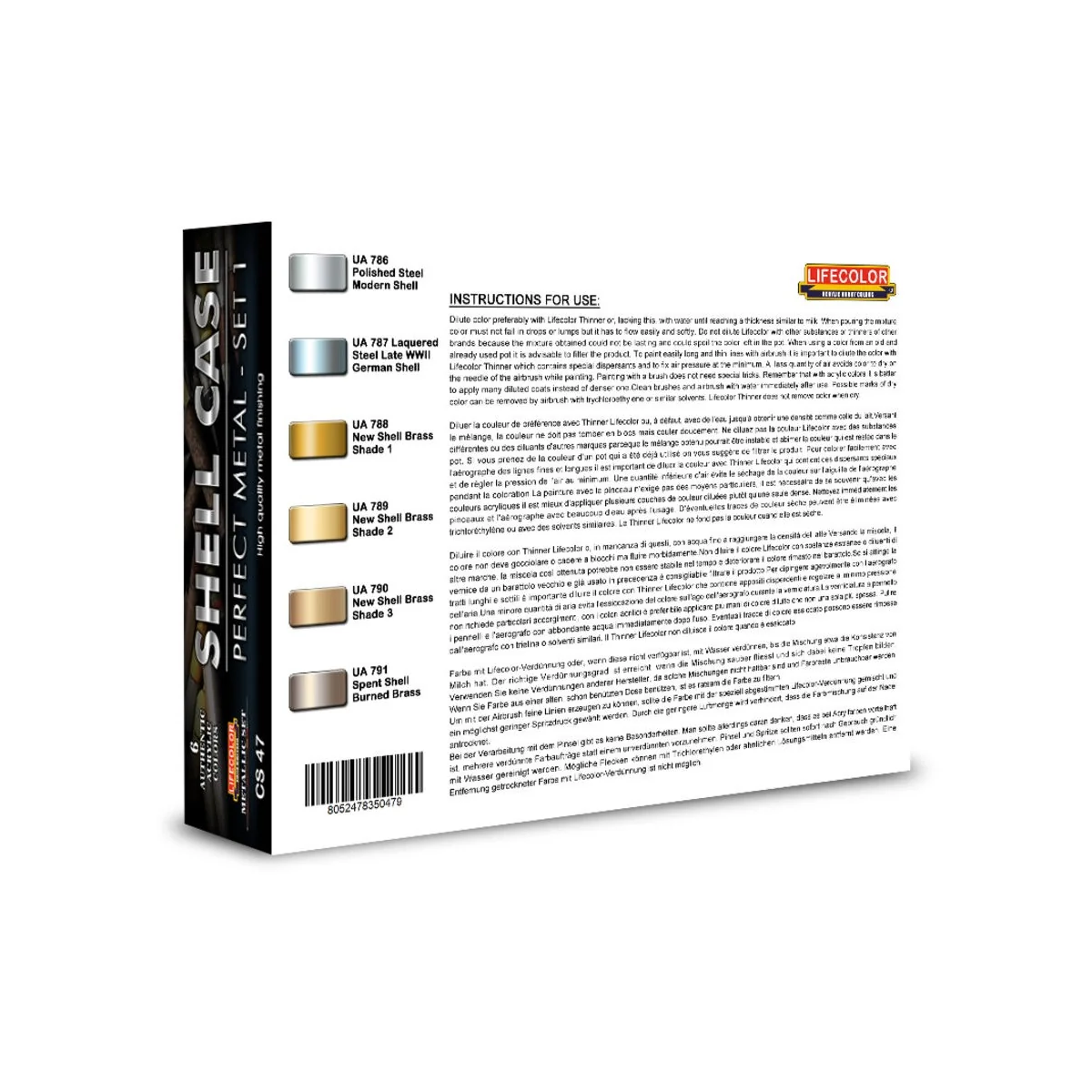 Shell Case – Perfect Metals Set 1 6 x 22 ml - Lifecolor CS47