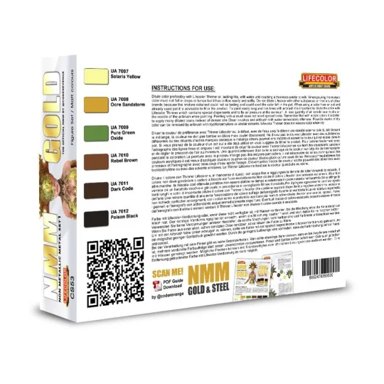 NMM – Non Metallic Metal – Set 1 GOLD 6 x 22 ml - Lifecolor CS53