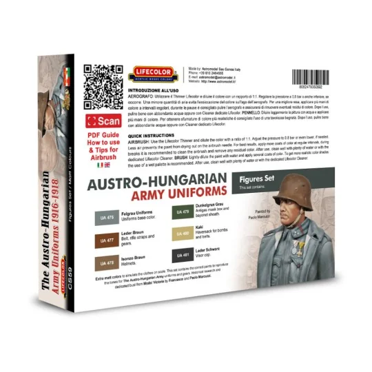 The Austro-Hungarian Army Uniforms 1916-1918 6 x 22 ml - Lifecolor ...