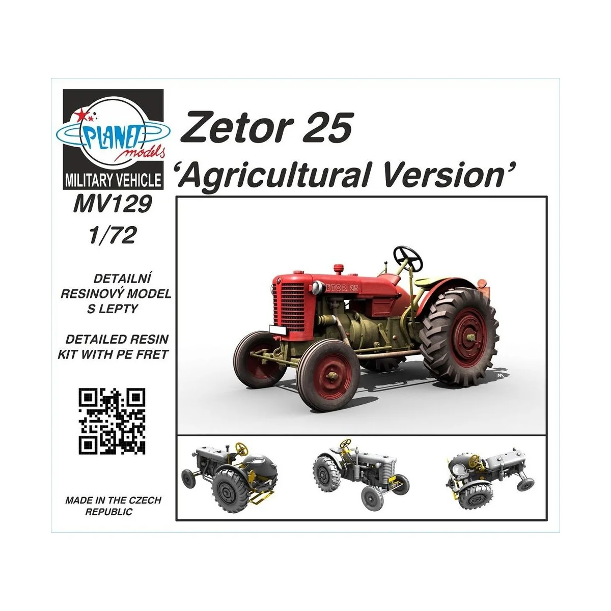 Zetor 25 Agricultural Version, 1/72 - Planet Models 129-MV129