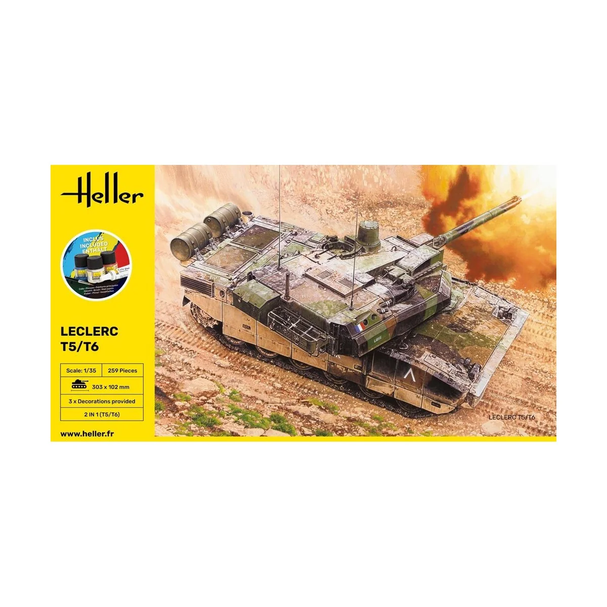 STARTER KIT Leclerc T5/T6, 1/35 - Heller 57142 STARTER KIT Leclerc T5/T6, 1/35 - Heller 57142