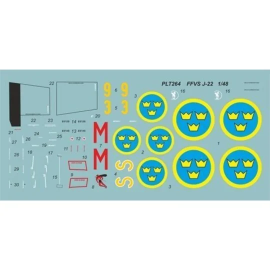 FFVS J-22A Swedish WW2 main fighter airc, 1/48 - Planet Models 129-...