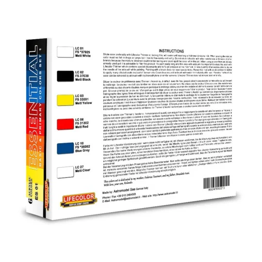 Essential Basic & Primary Colors Set 1 - Lifecolor ES01
