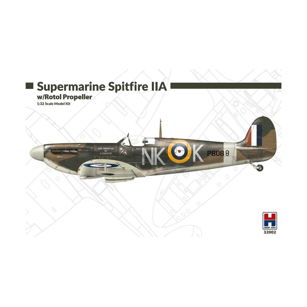 Supermarine Spitfire IIA w/Rotol Propeller, 1/32 - Hobby 2000 32002