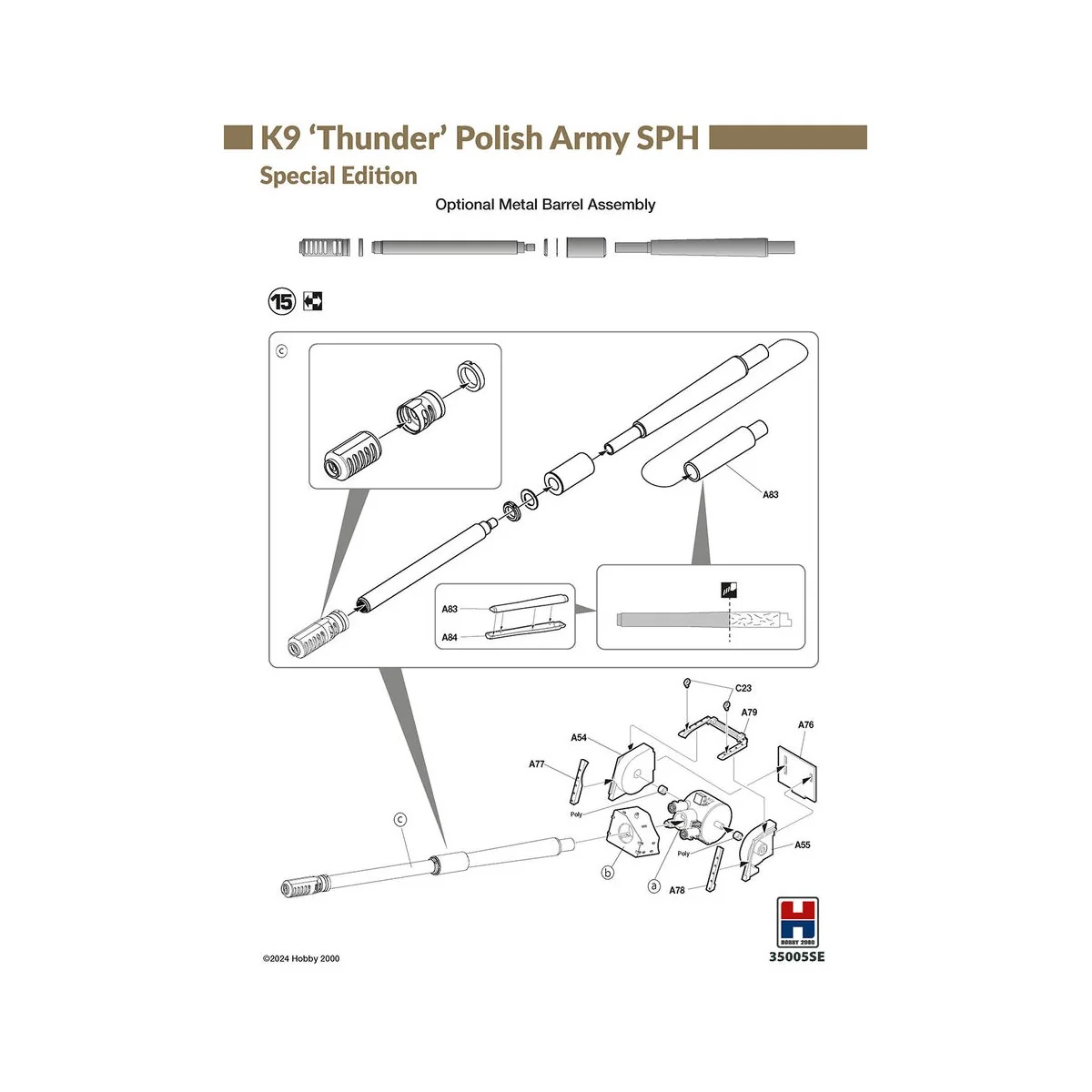 K9A1 'Thunder' Polish Army SPH - Special Edition, 1/35 - Hobby 2000...