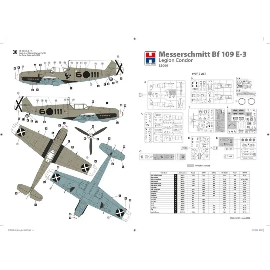 Messerschmitt Bf 119 E-3 Legion Condor, 1/32 - Hobby 2000 32009