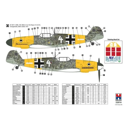 Bf 109 F-4 Early Production, 1/32 - Hobby 2000 32014