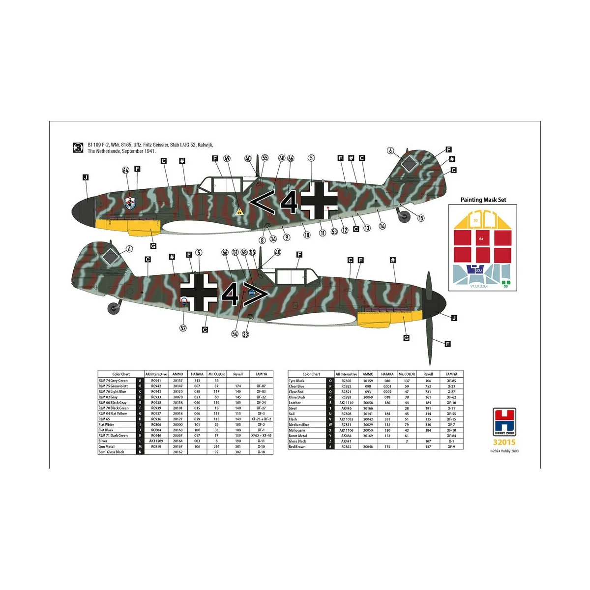 Bf 109 F-2 Western Front, 1/32 - Hobby 2000 32015