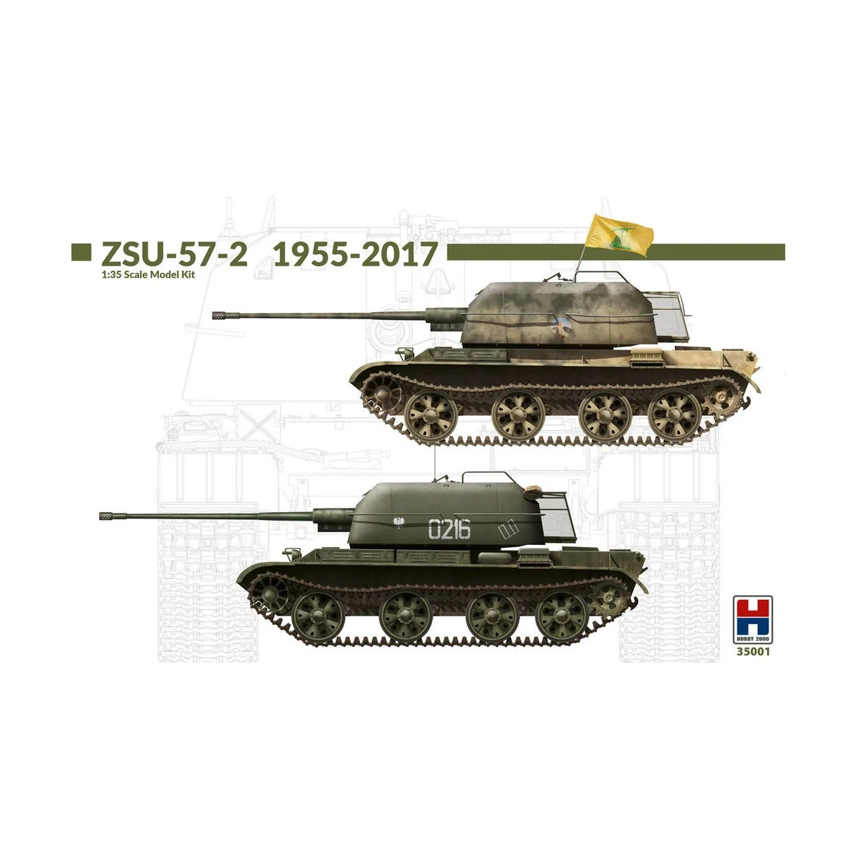 ZSU-57-2 1955-2017 (w/bonus 11 painting and marking), 1/35 - Hobby ...
