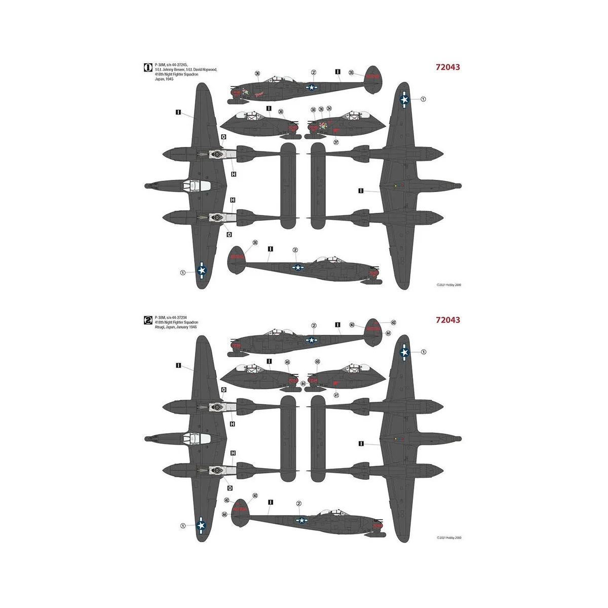P-38M Night Lightning, 1/72 - Hobby 2000 72043