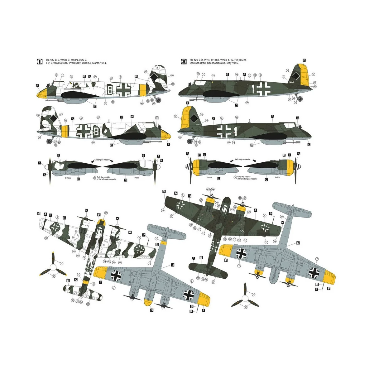Henschel Hs 129 B-2 Eastern Front, 1/48 - Hobby 2000 48011