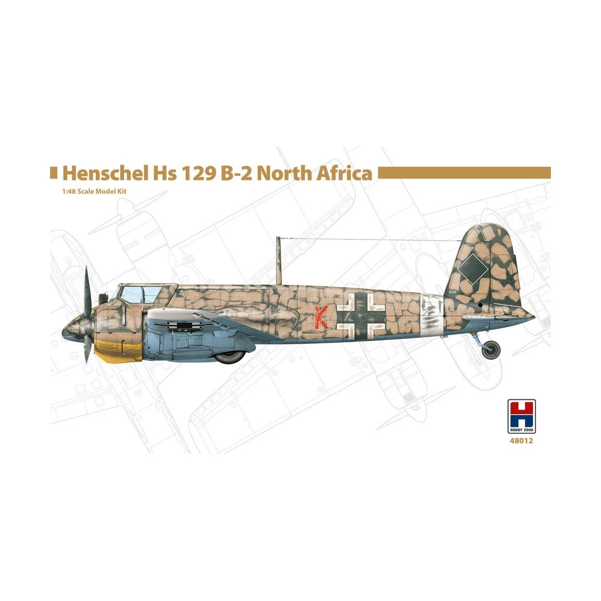 Henschel Hs 129 B-2 North Africa, 1/48 - Hobby 2000 48012