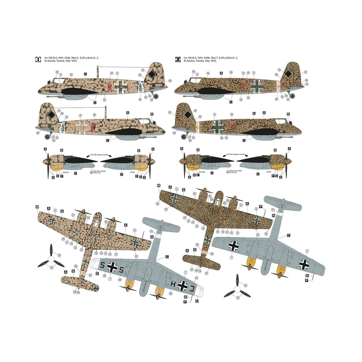 Henschel Hs 129 B-2 North Africa, 1/48 - Hobby 2000 48012